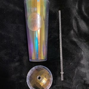 STARBUCKS SUMMER 2020 KALEIDOSCOPE DOME SILVER CLEAR IRIDESCENT TUMBLER 24 FL OZ